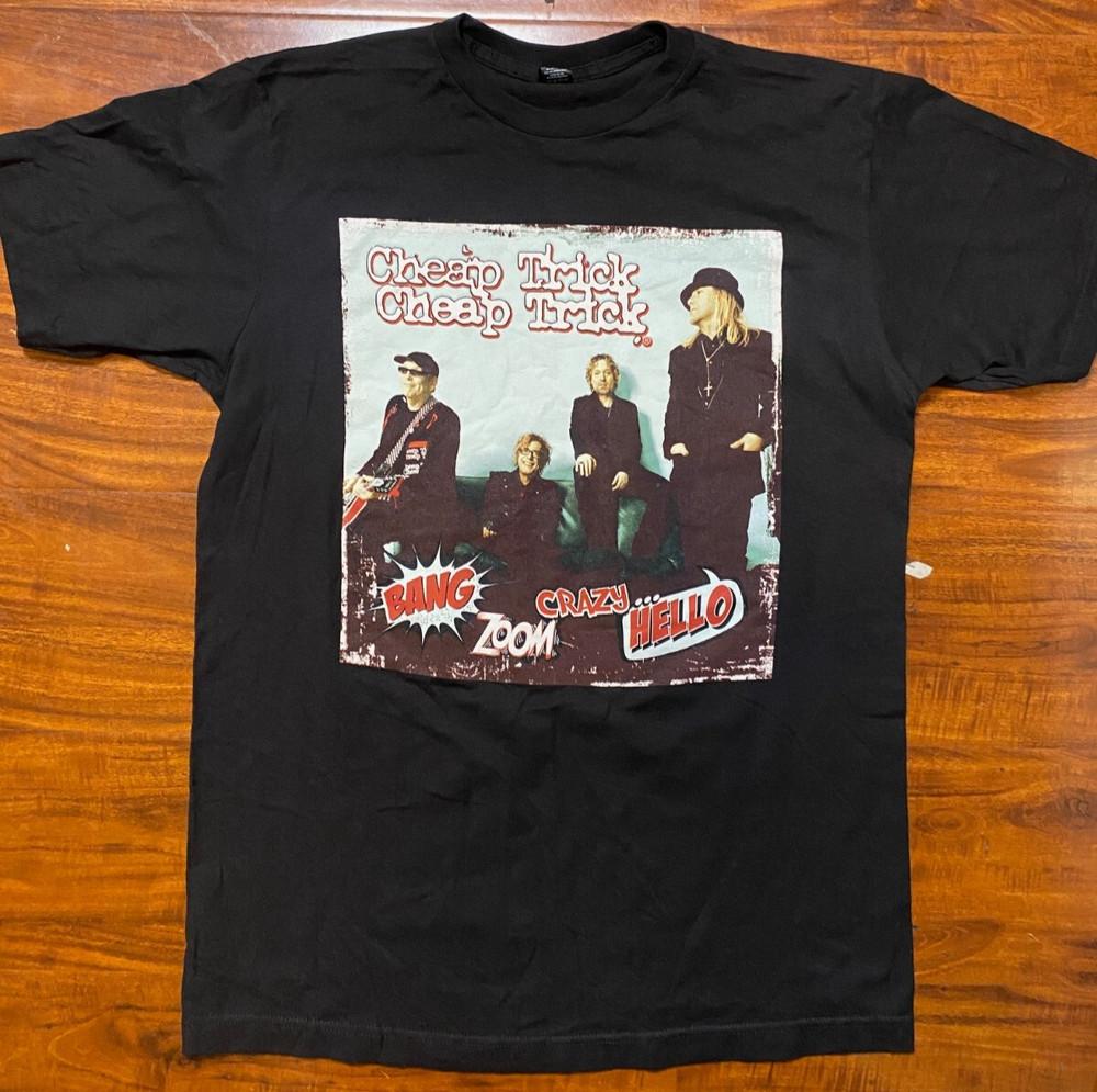 CHEAP TRICK  Bang,Zoom,Cra wbr/ zy,Hello  Band Picture Tee Black SZ M-NWOT Unisex T-Shirt XXL