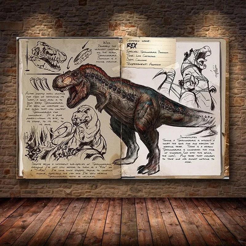 Modułowy Płócienny Ark Survival Evolved Obrazy Malarstwo Gra Survivalowa Wystrój Domu Druk Plakat Dinozaura Salon Nowoczesna Sztuka Ścienna