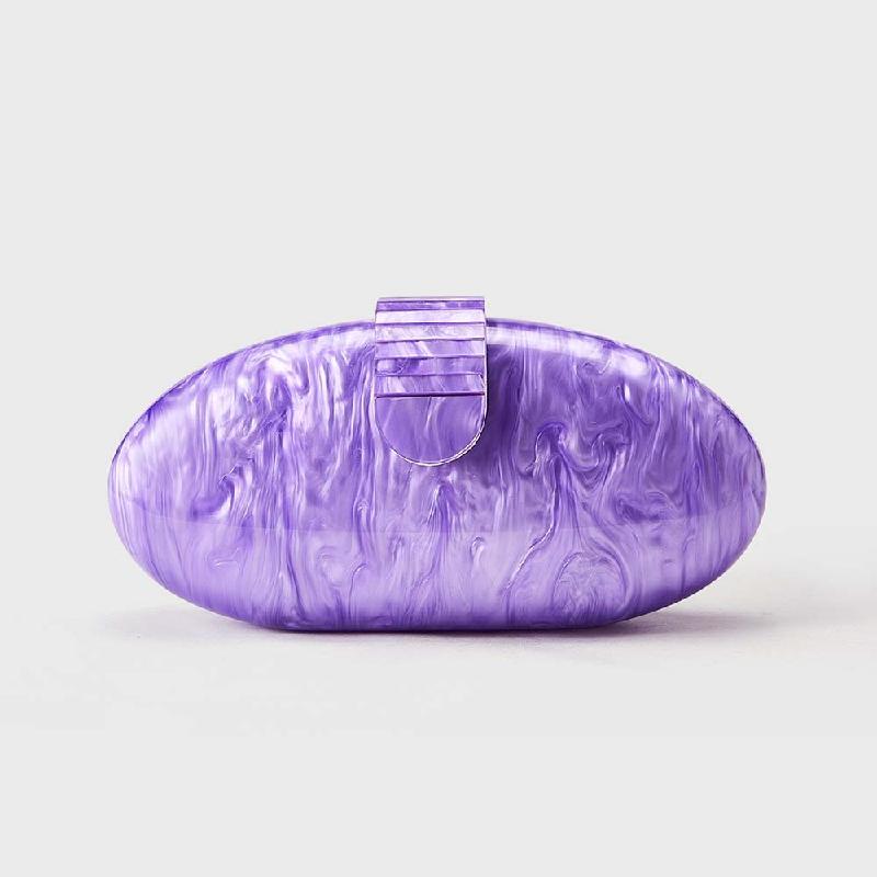 Clutch Bag Oval Evening Party Wedding Shoulder New Acrylic Fashion Crossbody Shell Bags Luxury Designer Handbag Women Wallet