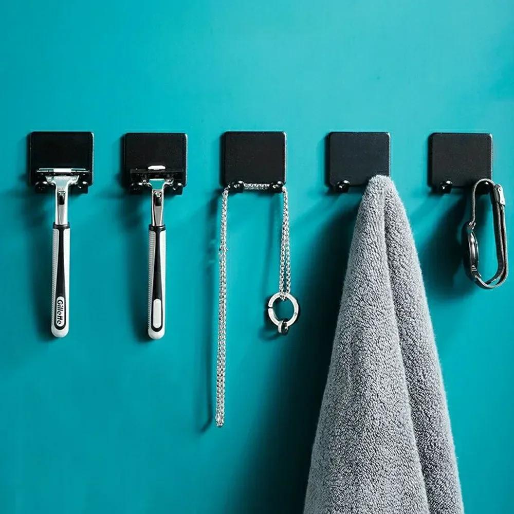 5PCS Punch Free Shaving Razor Holder Men Shaving Shaver Storage Hook Wall Shelf Bathroom Razor Rack Wall Kitchen Accessories