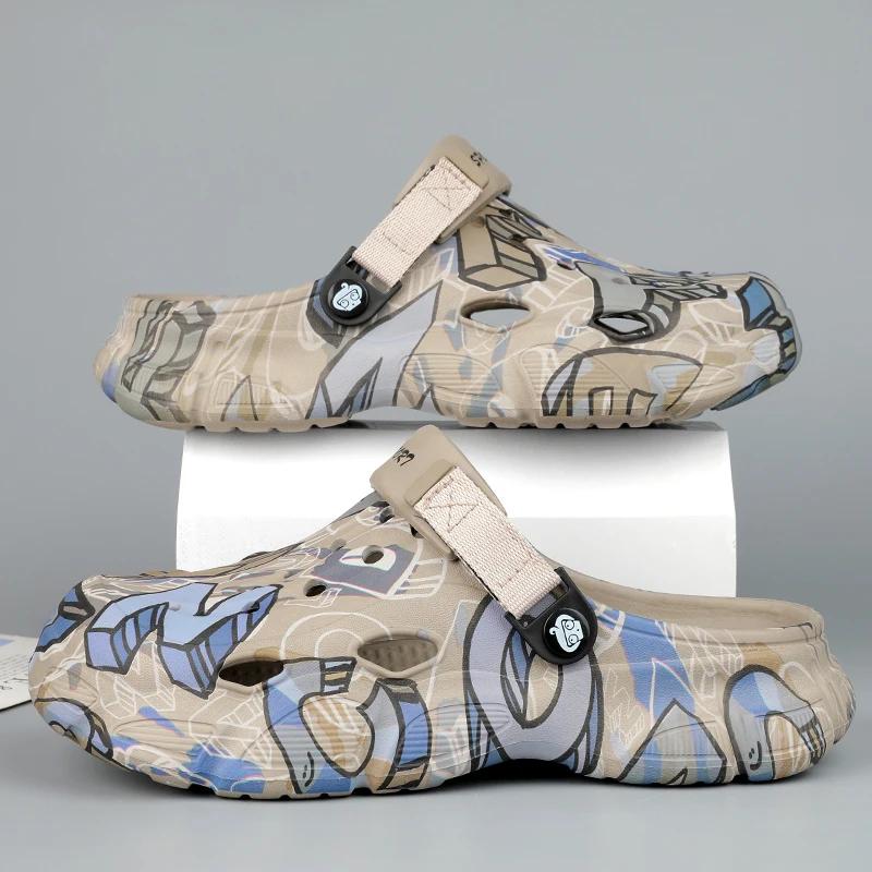Men Slippers Mens Shoes Big Size 40-45 New EVA Soft-soled Sandals Summer Indoor Outdoor Garden Clogs Walking Beach Shoes