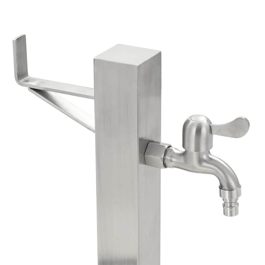vidaXL Garten-Wassersäule Edelstahl Quadratisch 65 cm