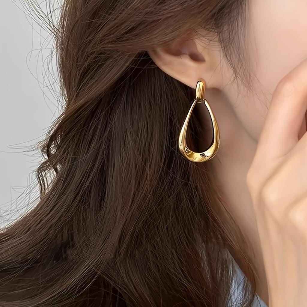 Elegante geometrische Hängeohrringe aus Zinklegierung im Vintage-Stil für Damen, perfekt für den Alltag und Partys