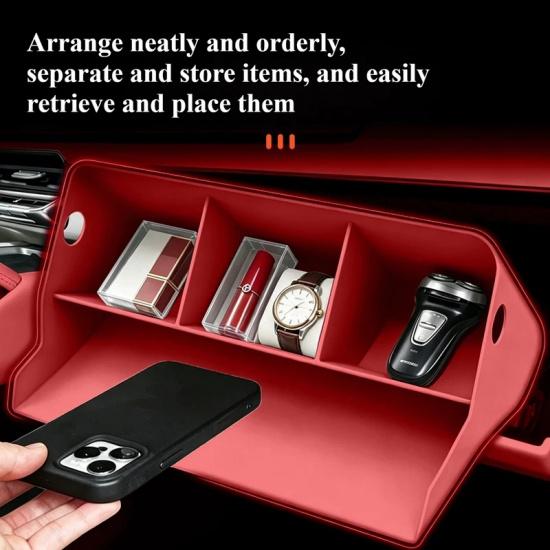 For Zeekr 8X 2026 Car Passenger Glove Box Storage Tray Silicone Partition Organizer Interior Stowing Modification Accessories
