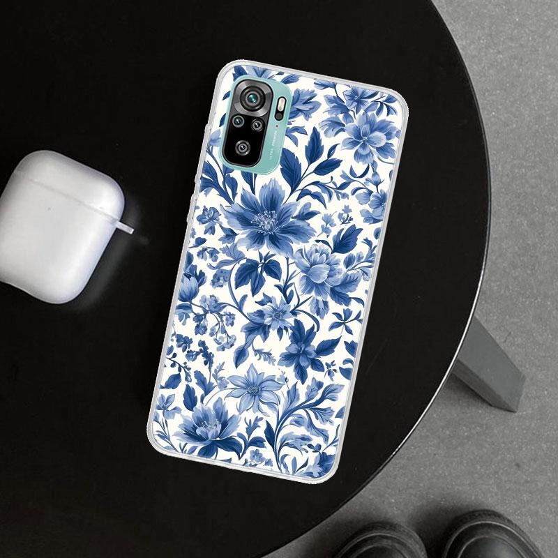 

Сине-белый фарфоровый чехол для телефона для Xiaomi Redmi Note 15 14 13 12 11 Pro Plus 14S 12S 11S 11T 11E 10S 10 Индивидуальный Фу Redmi Note 13 5G