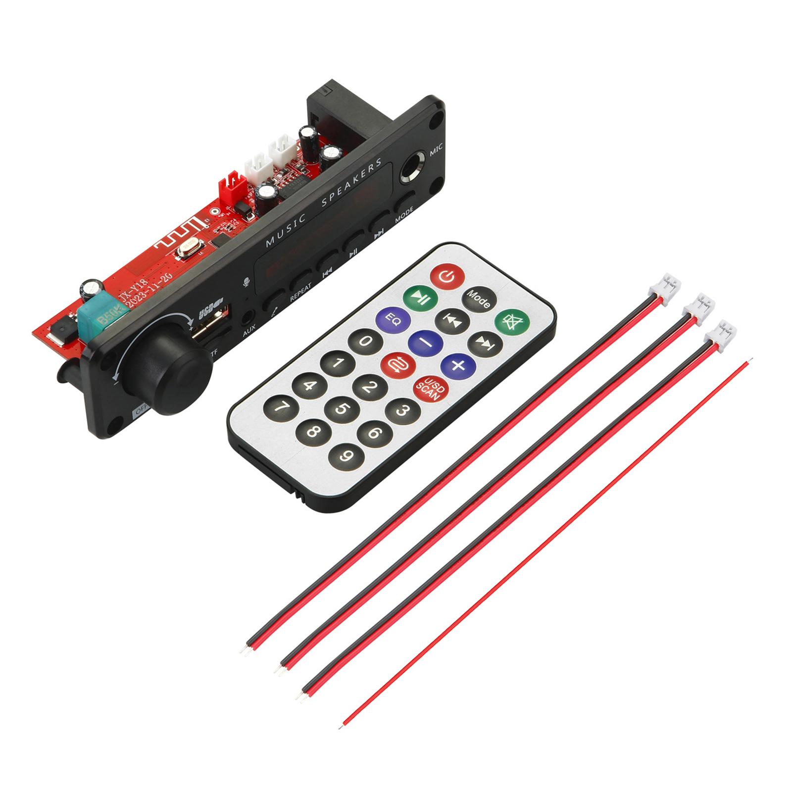 

2x25W Decoder Module Color Screen Recording Sound Module Color Display 6.35mm Microphone for DIY Speaker System