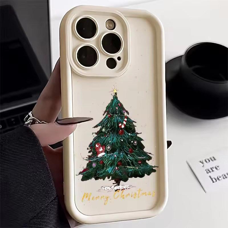 Christmas Tree Soft Case For iPhone 17 Funda iPhone 13 12 14 15 16 Pro Max 11 XR XS X 7 8 Plus SE 2020 Shockproof Silicone Cover