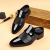 Fashion New Men White Brown Breathable Half Slippers Driving Shoes Casual Pu Leather Mules Moccasins Loafers Zapatos Hombre