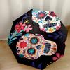 Skulls And Roses Artwork Portable Automatic Umbrella Retractable Design with 8-Rib Durability Durable Plastic & Iron Perfect for Outdoor Adventures