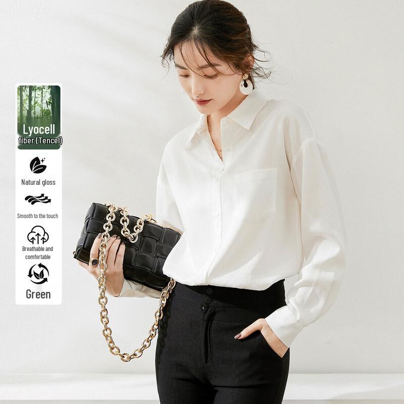Women s Tencel Blend Drop Shoulder Shirt S
