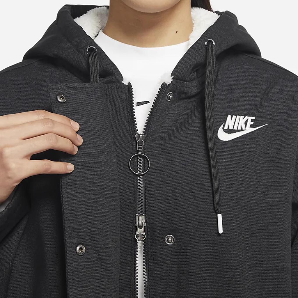 Nike Piumini Donna Grigio Nero Con Cappuccio Moderato Altro FD6684-045