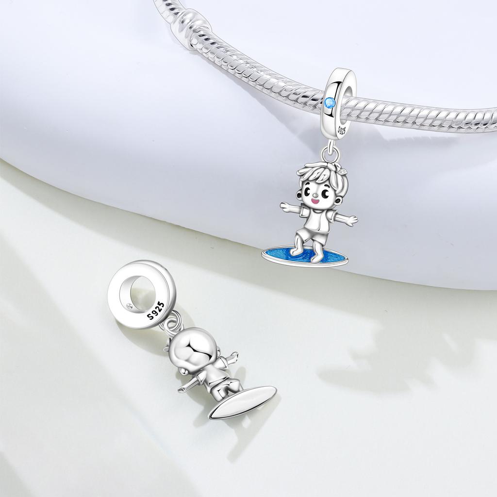 Copper Cartoon Character Boy Beads Original Pendants Bracelet Charm Jewelry Party Diy Trendy Gifts