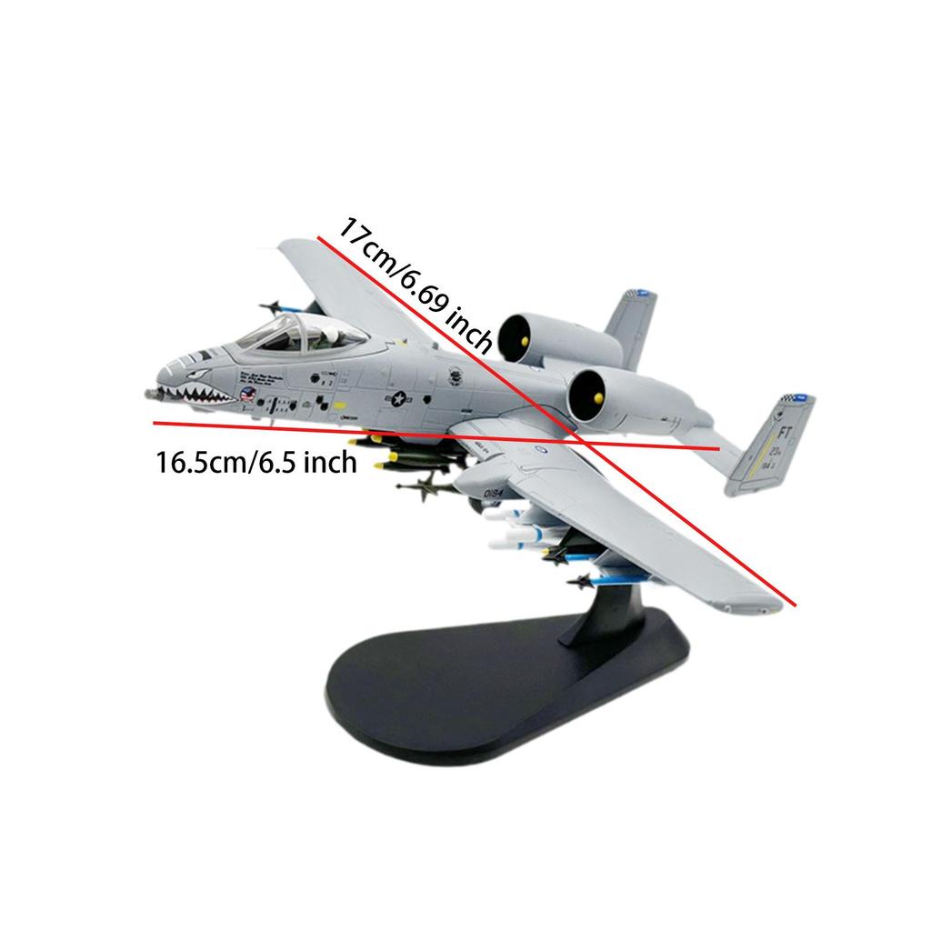 1:100 A-10A Plane Model Aircraft Simulation Display Stand Metal Alloy Fighter Realistic