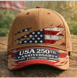 American Anniversary D full print baseball cap Independence Day visor source one piece
