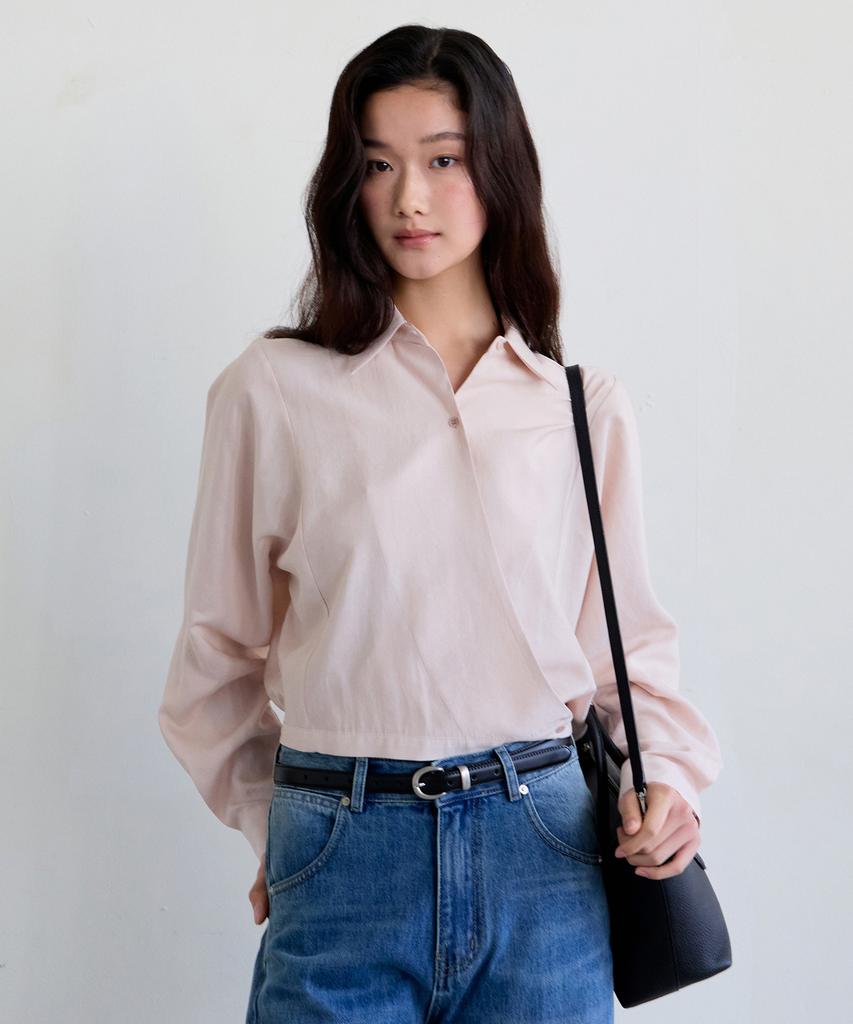 THEELO Cross Wrap Blouse (Pink)