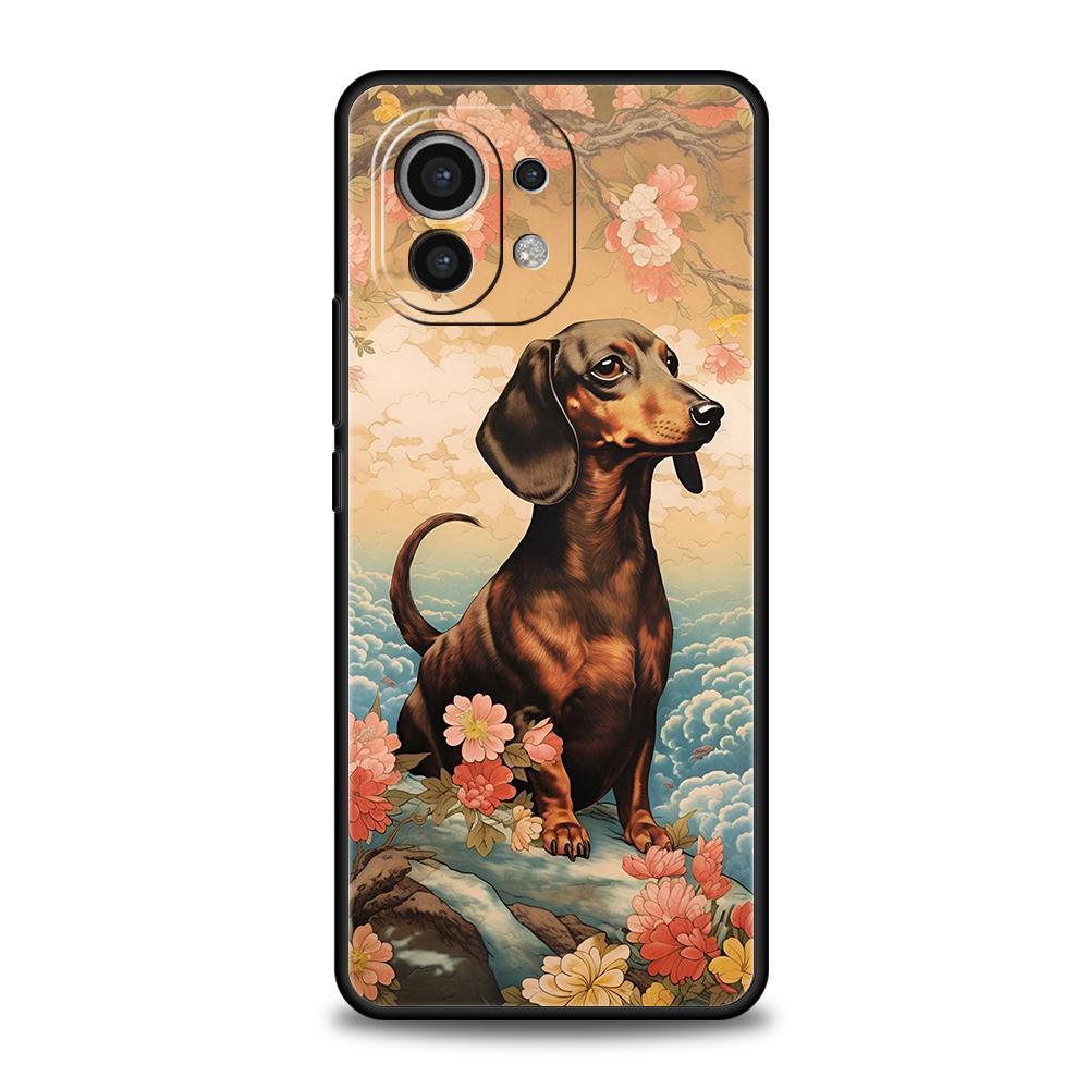 

Чохол для телефону Такса Собака-сосиска для Xiaomi Poco F6 F5 F4 F3 X6 X5 X4 X3 NFC M5 M4 M3 C51 C50 C55 GT 5G М який TPU Чохол Capas Сумка Poco X3 NFC