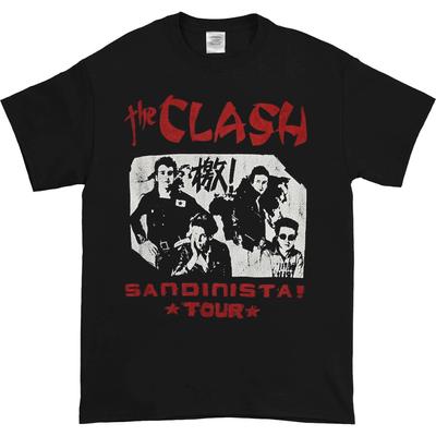 Camiseta unissex preta vintage The Clash Sandista Tour de 1981