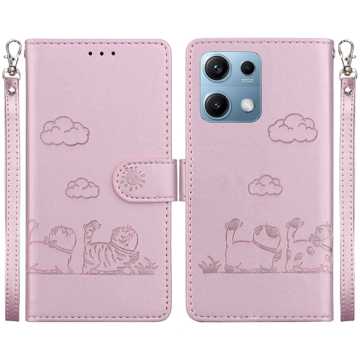 

For Xiaomi Redmi Note 14S 4G Case RFID Blocking Kitten Pattern TPU + PU Leather Phone Cover C