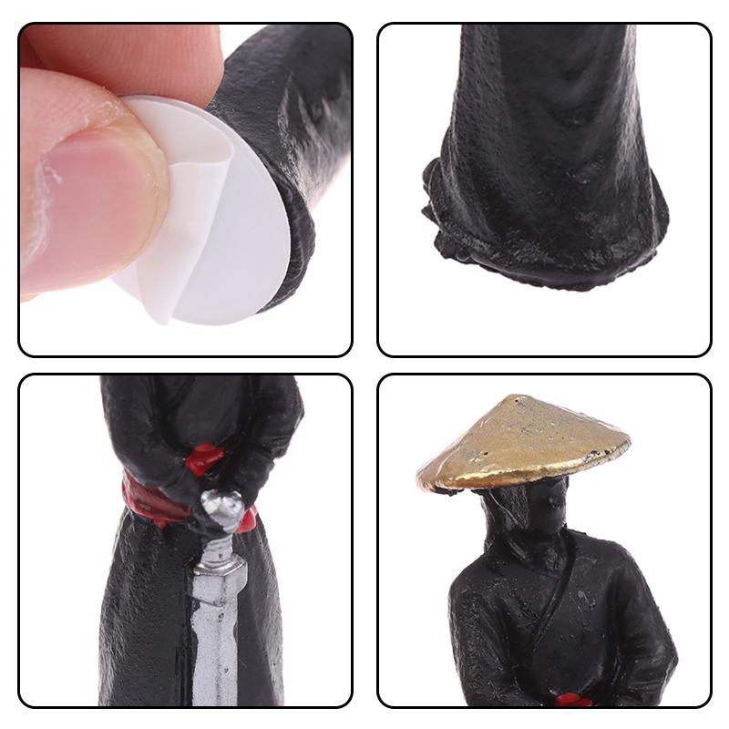 4Pcs/Set Resin Mini Figures Model Ancient Japanese Chinese Ninja Samurai Warrior Modeling Cool Miniature Car Decoration Gifts