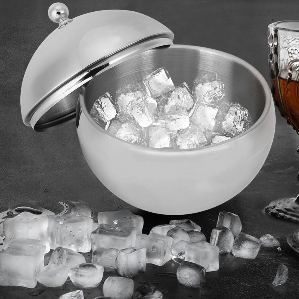 With Lid Stainless Steel Ice Bucket Double Insulation Ice Bucket Container Champagne Barrel Bar