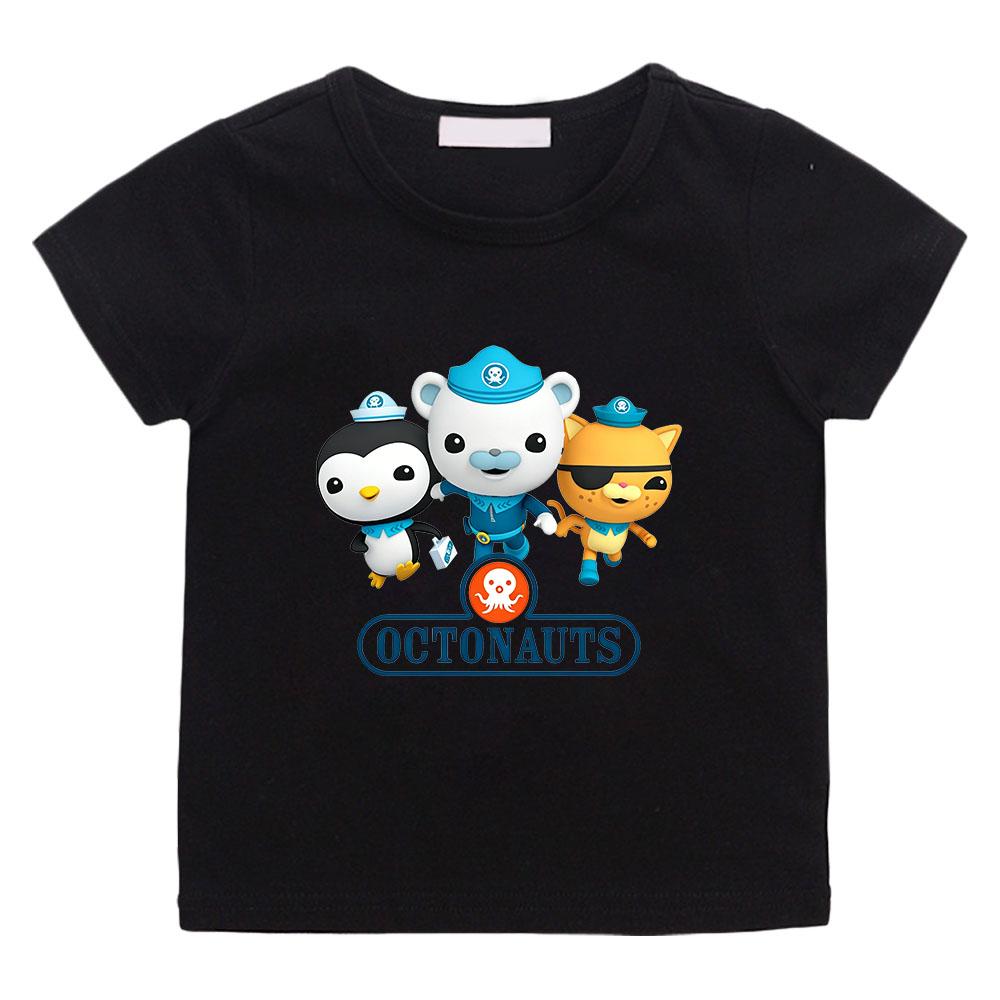 

The Octonauts Kawaii Children T-shirts High Quality 100%Cotton Tees Boys Girls Short Sleeve Casual Anime Print Kids Camisetas 100 чёрный