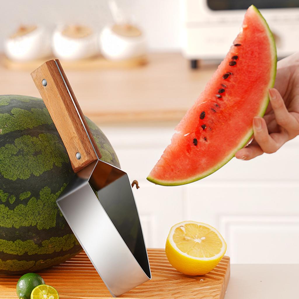 Rostfritt stål multifunktionell kraftig fruktskärare stor vattenmelon skärare bärbar lättrengörande kök picknick effektivt matlagningsverktyg
