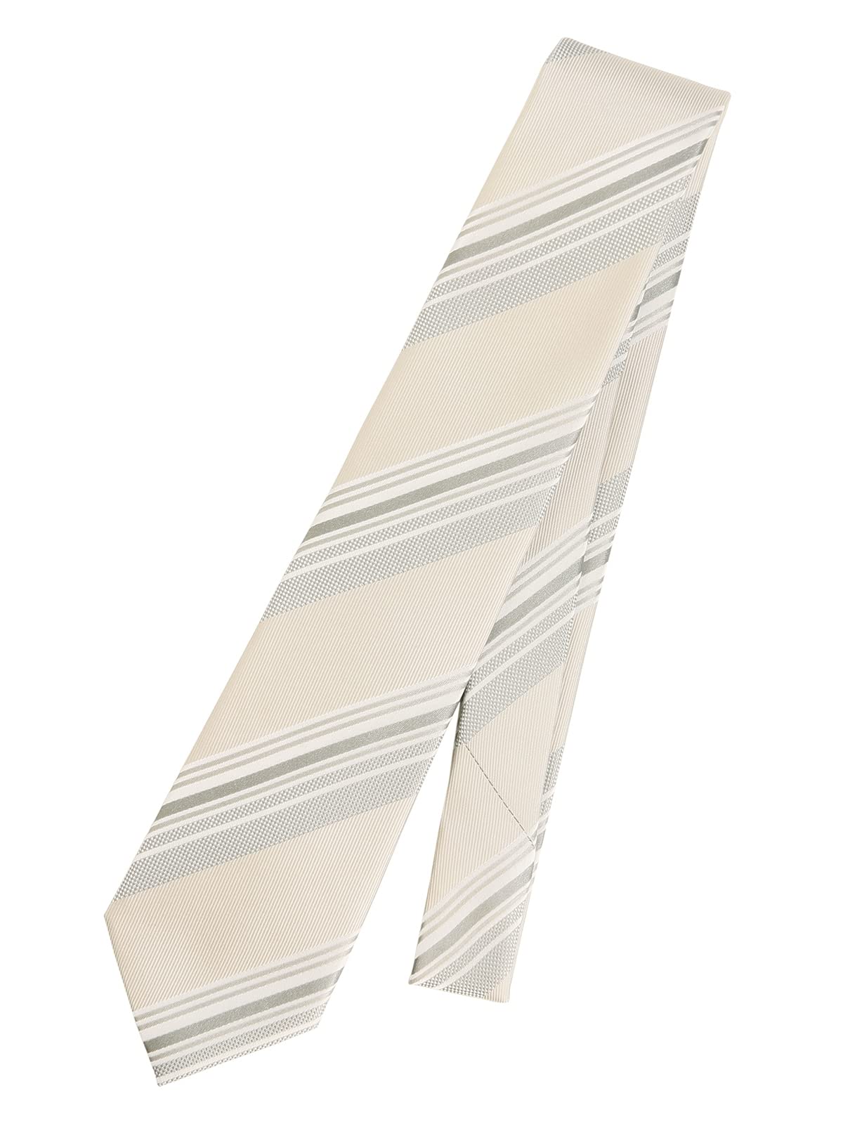 

[Suit Square] Striped Necktie, Formal Wear, Tuxedo, Wedding, Silver Tone, FOR3CA Silver 2 FOR3CA F