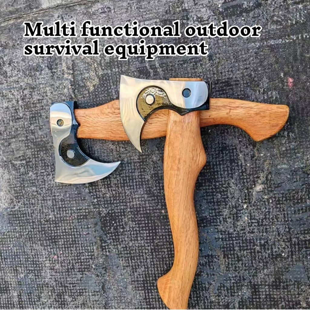 High-carbon Steel Axe Multi-functional Portable Axe Camping Emergency Survival Equipment, Household Firewood Splitting Hand Tool