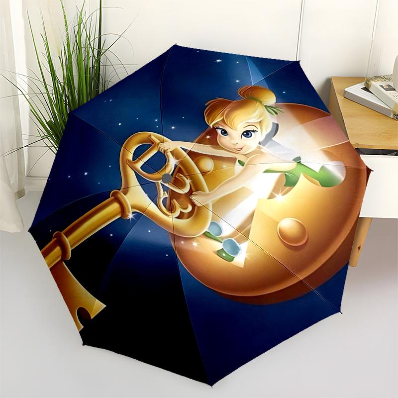 

Tinker bell Themed Travel Umbrella-8 Ribs Automatic Opening and Closing, Portable Folding Design, Compact and Stylish Umbrella