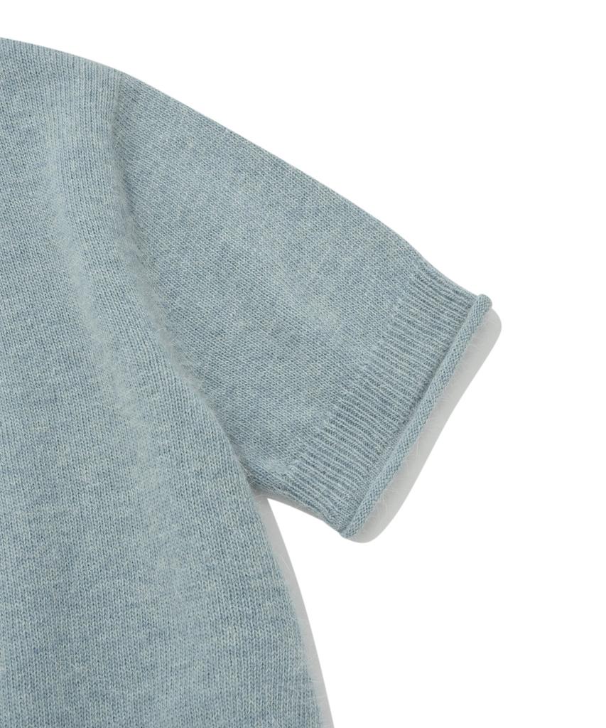 COVERNAT WOMAN Collar Angora Half Knit Sky Blue