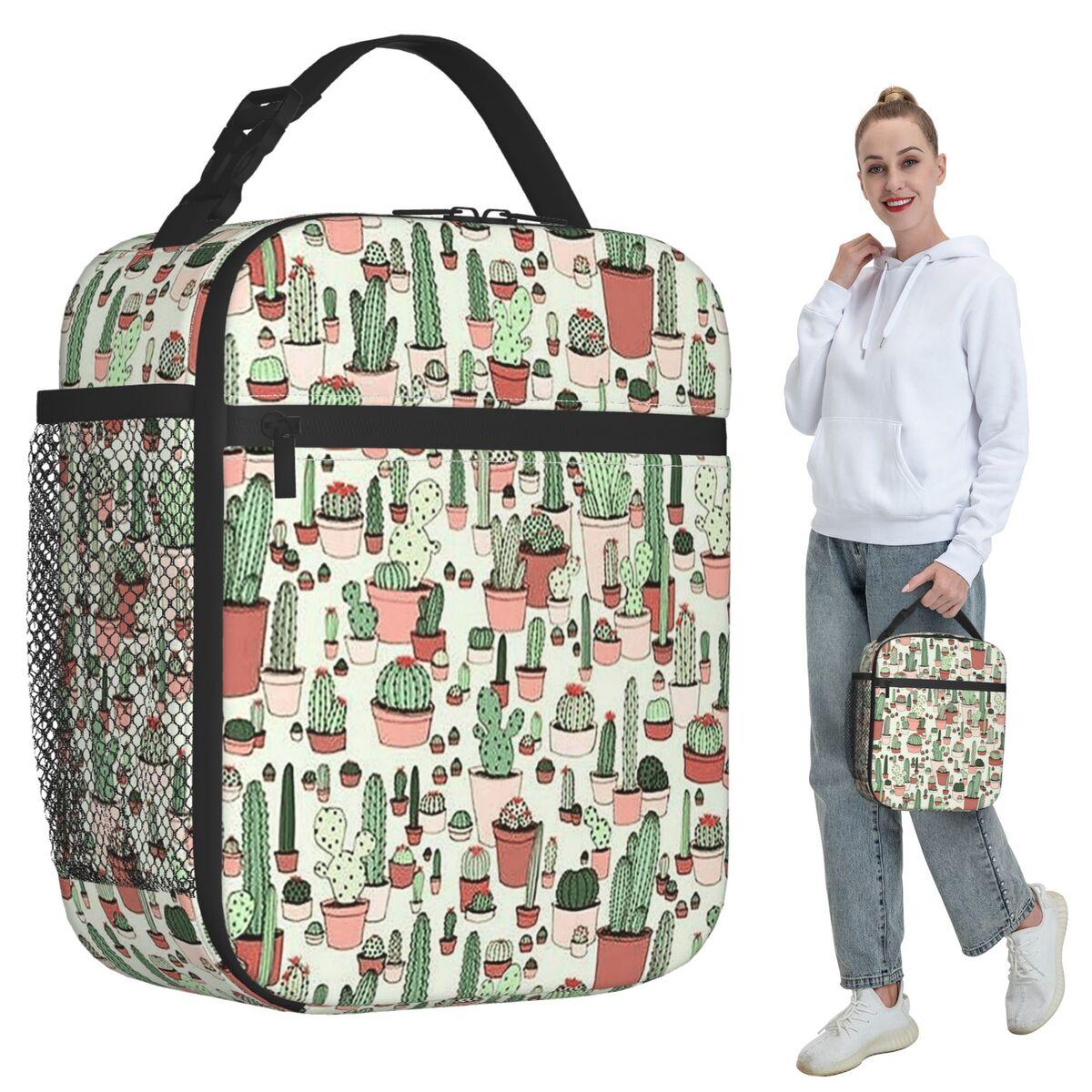 Case Cactus Insulated Lunch Bag for Women Office Cooler Thermal Food Box Tote Portable Lunch Boxes Container One Size