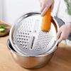 Thickened Vegetable Slicer Grater Stackable Mixing Bowl Set  Vegetable Washing