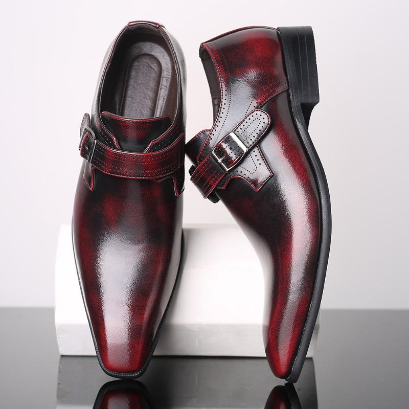 Luxury Genuine Leather Men's Dress Shoes Fashion Business Casual Leather Shoe Slip on Office Oxfords Wedding Party Shoes for Men