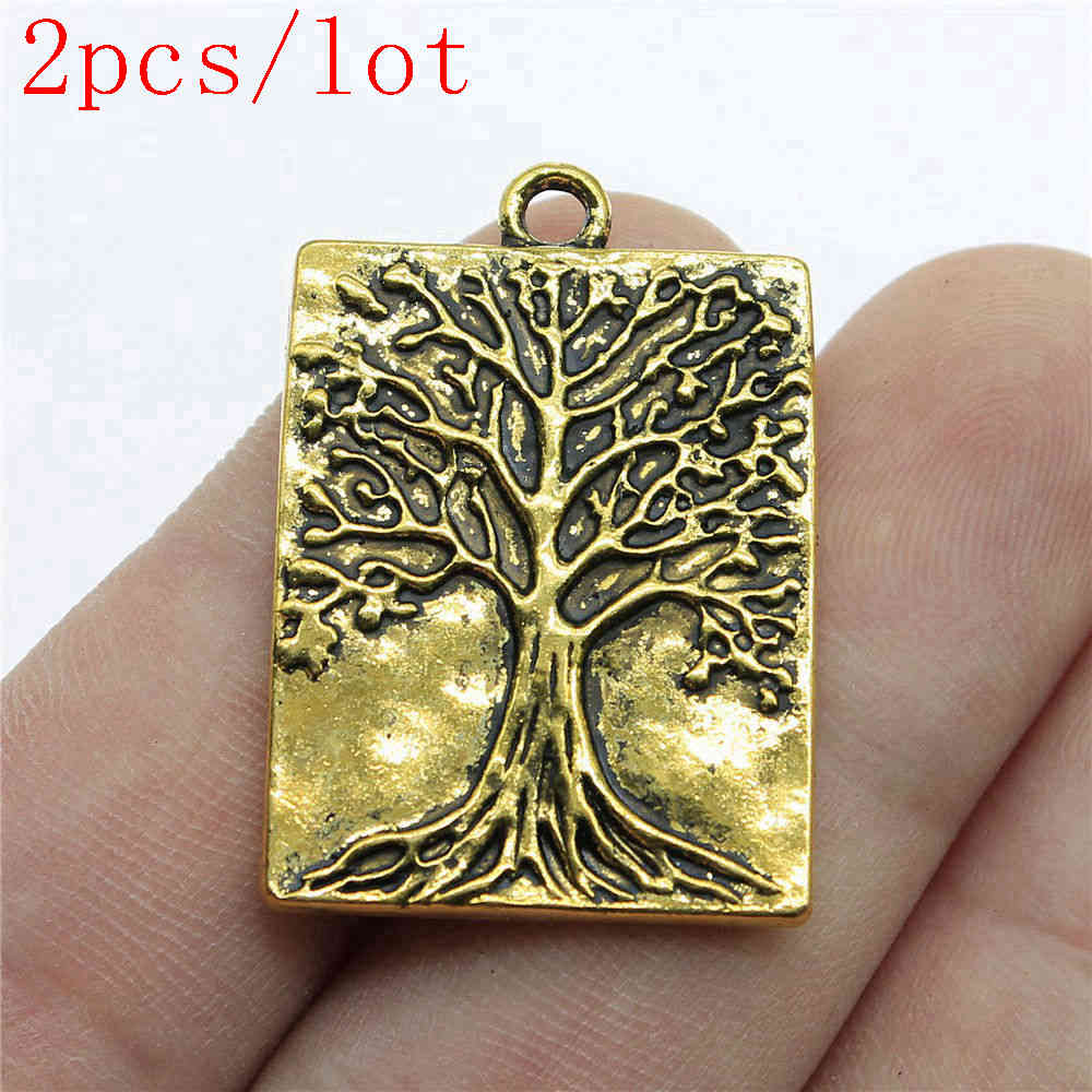 

Подвески «Большое Древо Жизни» для изготовления ювелирных изделий, кулон, аксессуары для поделок своими руками A04-2pcs-32x22mm