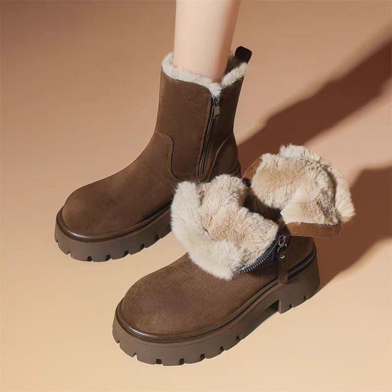 New Versatile Short Boot with Anti-slip and Padded Lining Warm Cotton Shoes for Snowy Weather Women s Shoes 40 коричневый 2290₽