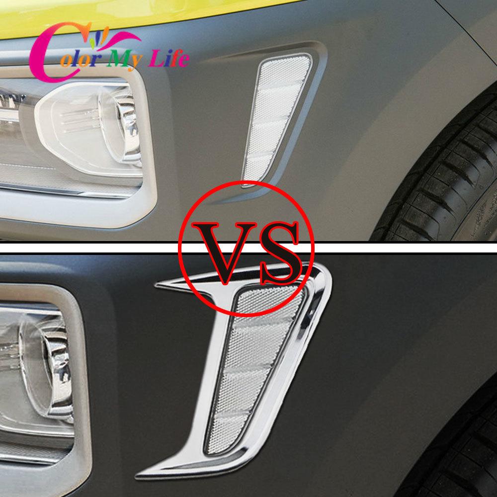 Color My Life ABS Chrome for Hyundai Kona Kauai 2017 -  Side Turning Signal Lights Sequins Trim Fog Lamp Cover