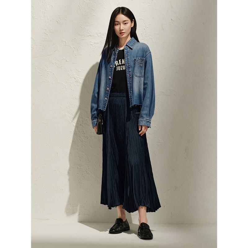 JUZI ANNACCO 2025 Spring Elegant Pleated A-Line Skirt M