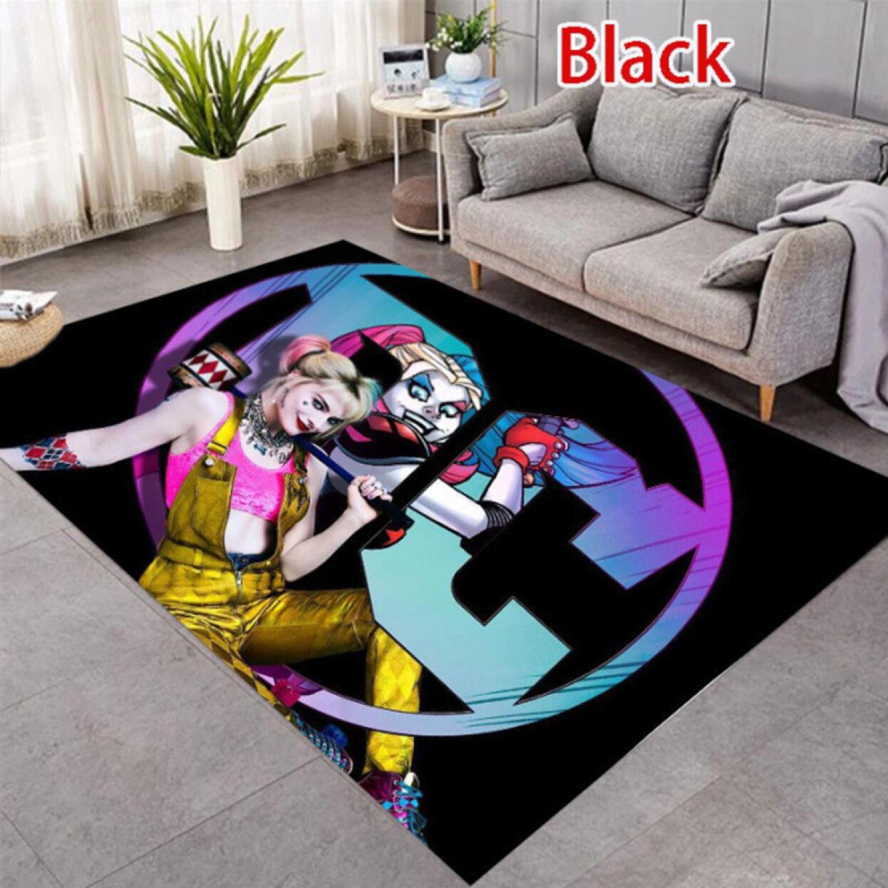 Suicide Squad Floor Rugs Mat Harley Quinn Joker Bedroom Carpet Anti-Slip Doormat 50cmx80cm