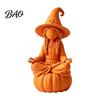 Kreativní Umělecké Domácí Doplňky 3D Tištěná Meditující Čarodějnice na Dýňovém Podstavci, Minimalistické Stolní Ozdoby Podzimní Sezóna Halloween Podzimní Plocha