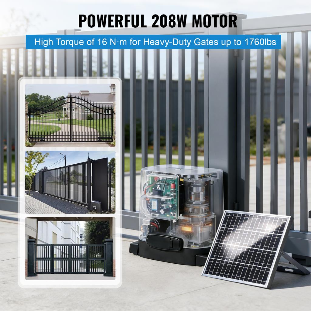 Automatic Sliding Gate Opener 800KG 280W APP Control With 2 Remote Controls 4m Racks For Hotel Factory School