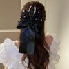 Big Large Satin Bow Ribbon Hair Clip Fashion Elegant Temperament Women Girls Ponytail Clip Ribbon Hair Clips Wedding Hair Accessories Gifts