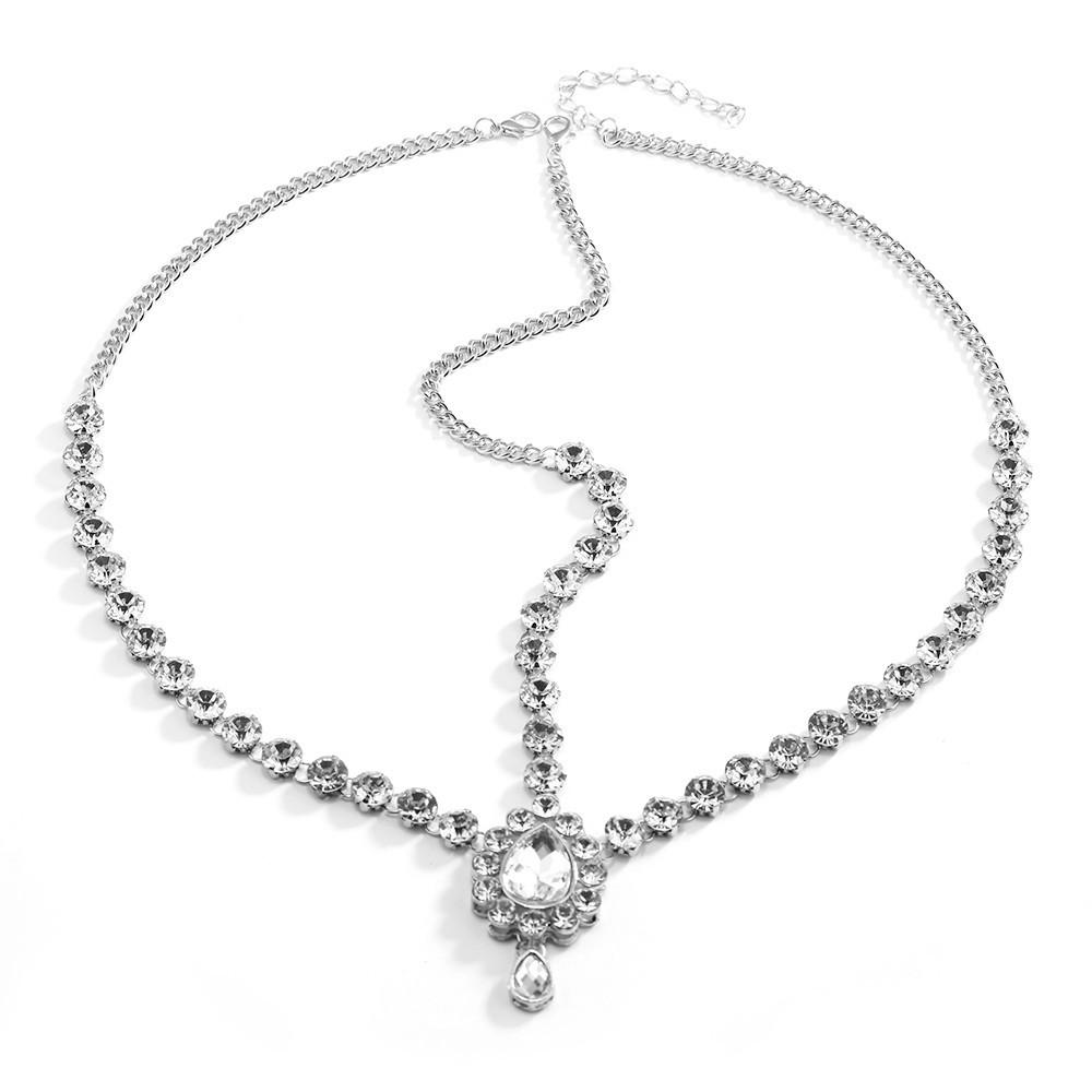 

Модные аксессуары для волос, персонализированная этническая цепочка для волос с бриллиантами и ветром и водой, универсальная цепочка для лба с бриллиантами и темпераментом для женщин серебряный