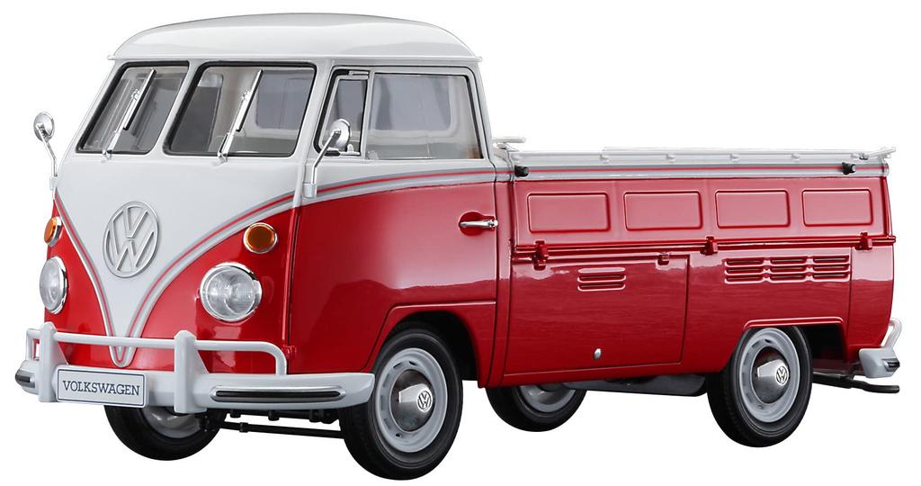 Hasegawa Volkswagen typ 2 pickup Barva Plast Model 20556 1/24 červená/bílá