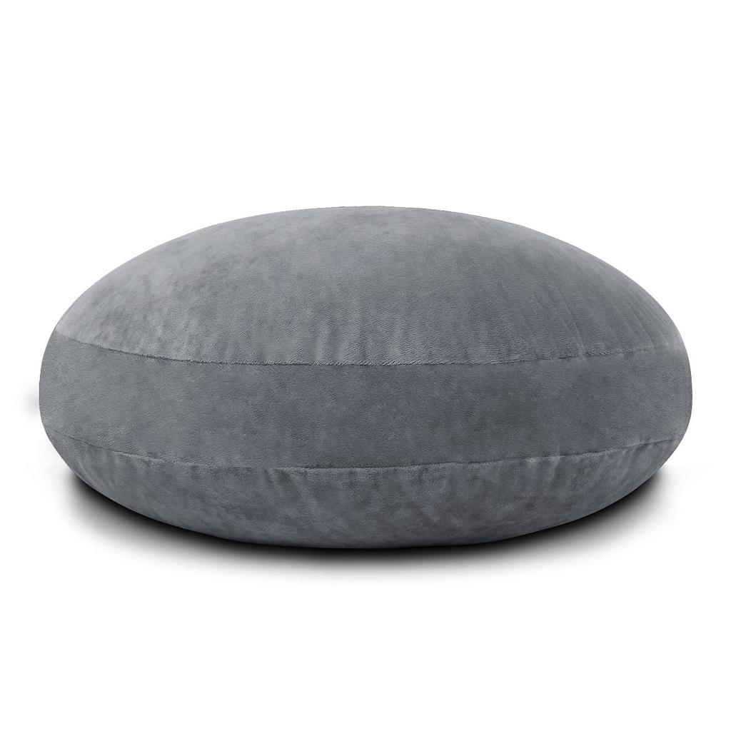 Genki Life Round Floor Cushion, Soft and Slightly Firm, 55cm Diameter, Large Size, Thick, Slightly Firm, for Sofas, Fluffy Microfiber, Washable Cover,