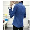 Damen Frühling und Herbst Langarm Jeanshemd Studenten College Wind Design Slim Shirt