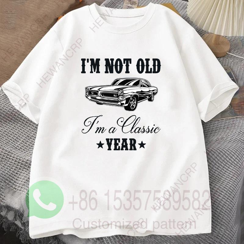 Im Not Old Herren T-Shirt Sommer Trainingsanzug Rundhals Pullover Kurzärmelig Harajuku Baumwoll Sweatshirt Lässig Atmungsaktiv Streetwear