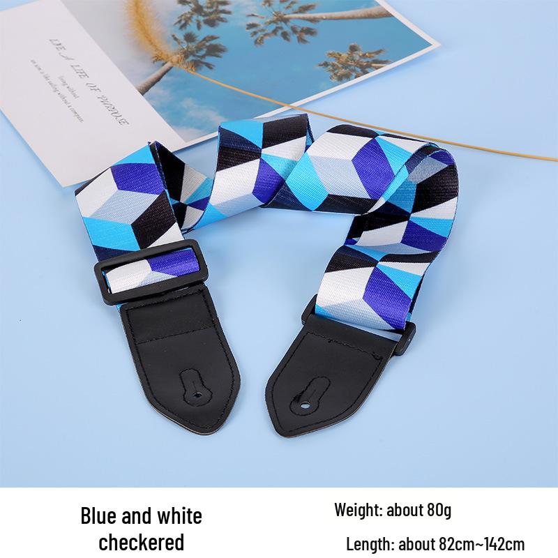 Unisex poszerzany i pogrubiony poliestrowy pasek do gitary/basu - Styl folk, konstrukcja bez dziurkowania