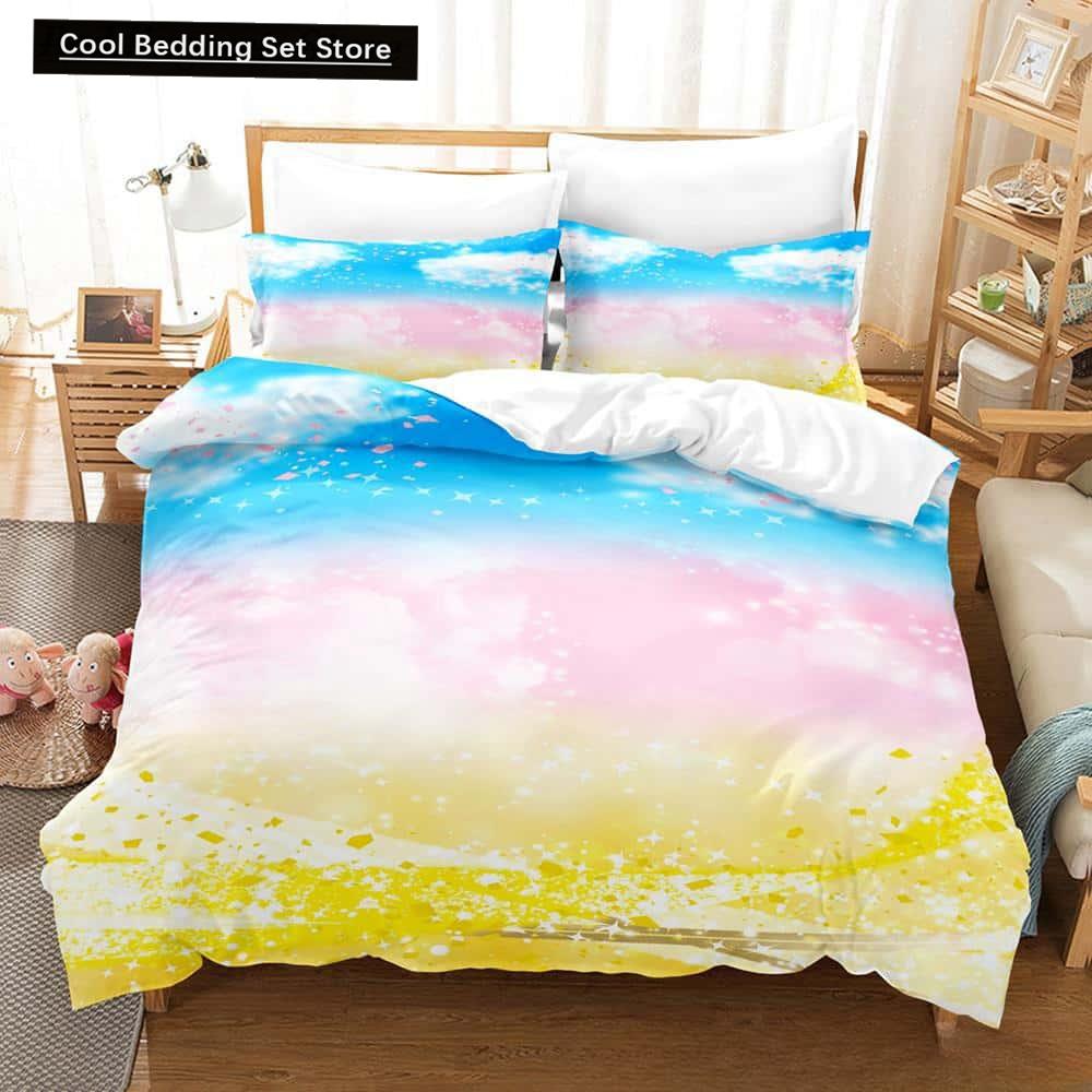 3D Kawaii Anime Hirogaru Sky! Pretty Cure Bettwäsche-Set, Einzelbett, Doppelbett, Queen-Size-Bett, King-Size-Bett, Erwachsenen- und Kinderschlafzimmer, Bettbezug-Sets