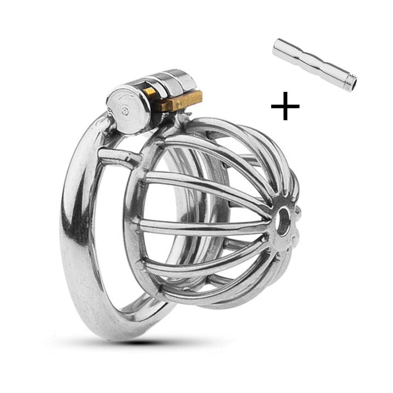 New Metal Chastity Cage Male 2 Type Cock Cage Penis Ring Masturbation SM Gay Chastity Devices Adult Sex Toys For Men