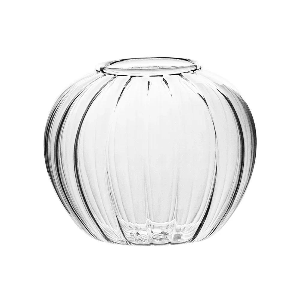 

Прозрачная винтажная рельефная ваза INS Мини стеклянная ваза Ваза для гидропонных растений Настольные украшения Свадебные принадлежности Домашний декор
